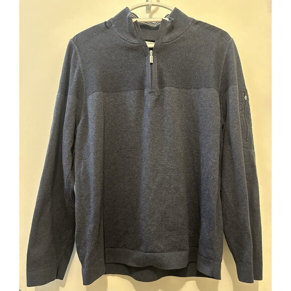 Tommy Bahama Other - Tommy Bahama Quarter Zip Mens Large Blue Knit Long Sleeve Pullover Sweatshirt